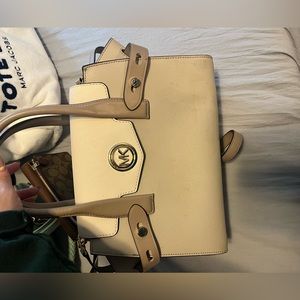 Grey and beige Michael kors bag